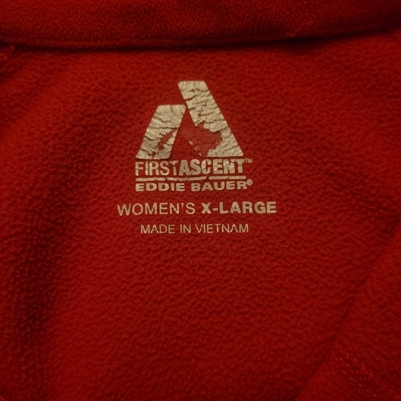 Eddie Bauer Expedition Outfitter Red Zippered Fleece Jacket XL - Picture 7 of 7